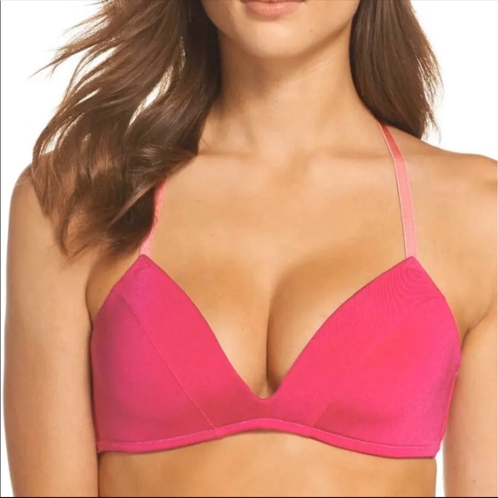NWOT Free People Sophia T Back Bra Dark Pink
